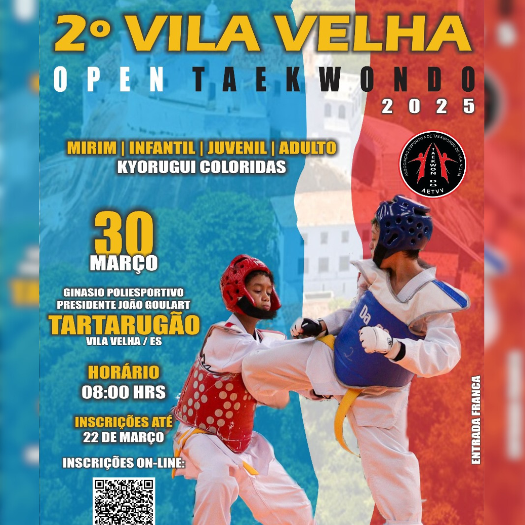 Alunos do Projeto “Um Golpe Contra as Drogas” brilham no 2º Vila Velha Open Taekwondo 2025 🥋🏆